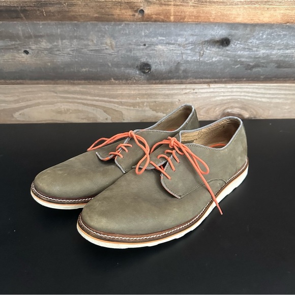 Polo Ralph Lauren Mens 12D Tan Khaki Leather Wilbur Saddle Oxford Shoes - Picture 1 of 10